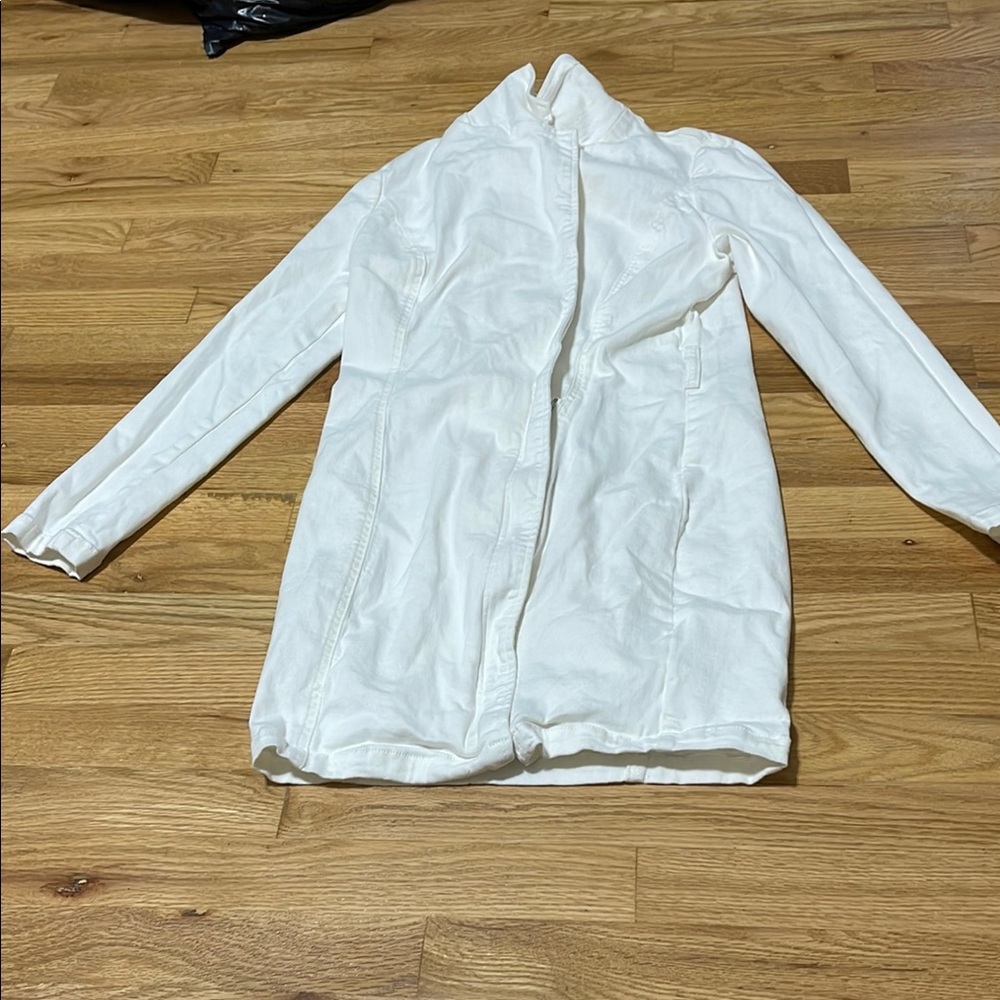 Fashion Nova White Trench Coat Relaxed Fit - Size L (Preowned)